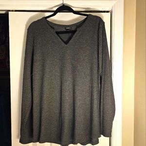 Torrid Gray Long Sleeve Tee V-Neck